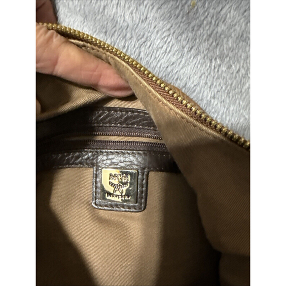 MCM Leather Brown Monogram Shoulder Hobo Handbag - Picture 11 of 16